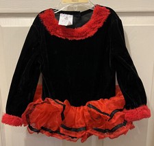 Spirit Halloween Red Black 2T-4T TUTU Fairy Dance Dress Halloween Costume