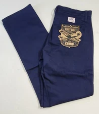 Benny Gold Mens Chino Pants Size 33 Slacks Navy Blue Cotton Straight Leg NEW