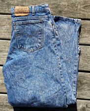 Levi’s Vintage Mens Orange Tab Blue Acid Wash Jeans 38x30 Made in USA 40550-0209