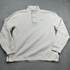 Straight Down Sweater Mens Extra Large White Golf Quarter Zip Henley Pullover
