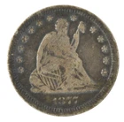 1877-S US Liberty Seated Quarter 25 Cent 90% Silver San Francisco Mint Coin Fine