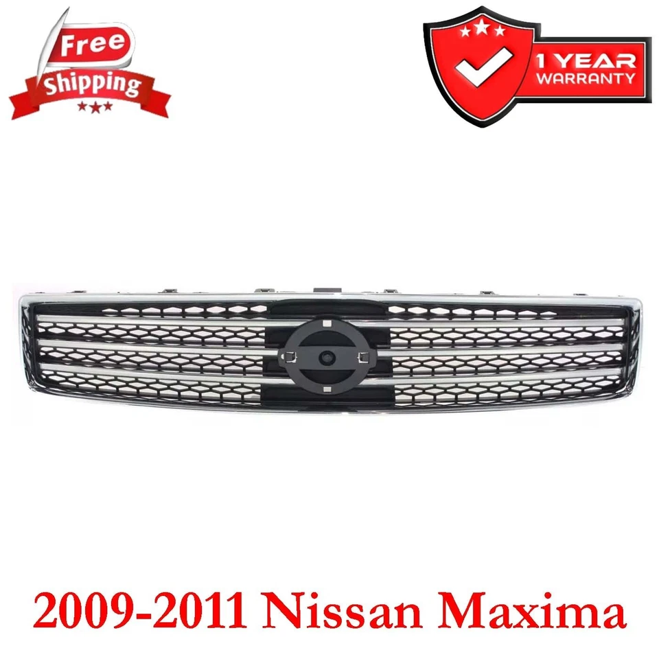 Grille For 2009-2011 Nissan Maxima Chrome Shell with Dark Gray NI1200231 Foto 2 de 4