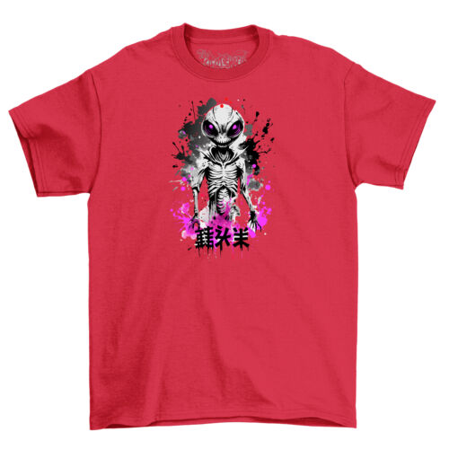 Camiseta Alien Anime Skeleton Splash: ¡Fuera de este mundo divertida! Des estampado unisex - Imagen 4 de 46