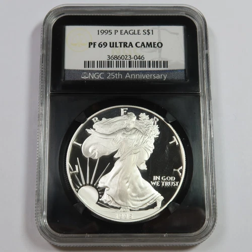 1995 P NGC PF69 PROOF UCAM - 1 oz Silver American Eagle - SAE US $1 Coin #47264A