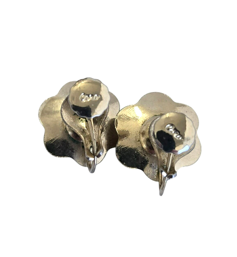Coro Vintage Gold Tone Flower Screwback Earrings - Picture 3 of 5