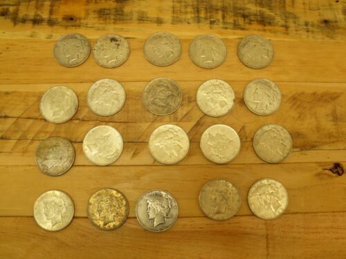 Roll Of 20 1922 1923 1925 & 1926s Circulated Peace Silver Dollars
