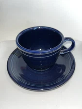 Fiestaware Homer Laughlin Cobalt  Tea Coffee Cup And Saucer  Made USA