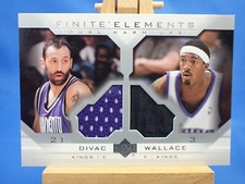 Upper Deck Finite 03 2003 Elements Dual Warm Ups Vlade Divac Gerald Wallace