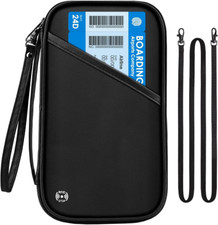 Travel Passport Wallet RFID Blocking Family Passport Holder with Airtag Pocket
