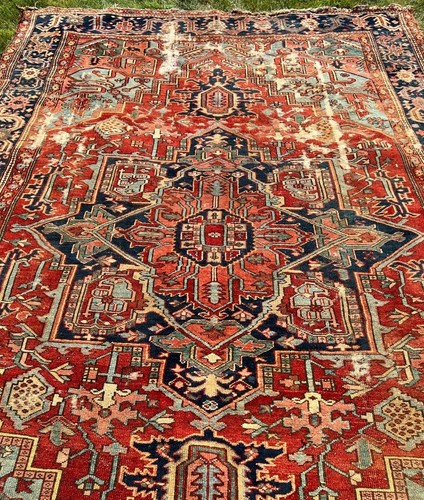 £40000 Hand knotted HANDMADE Persiann Heriz Serapi vegtable dye rug 370 x 270cm - Picture 3 of 11