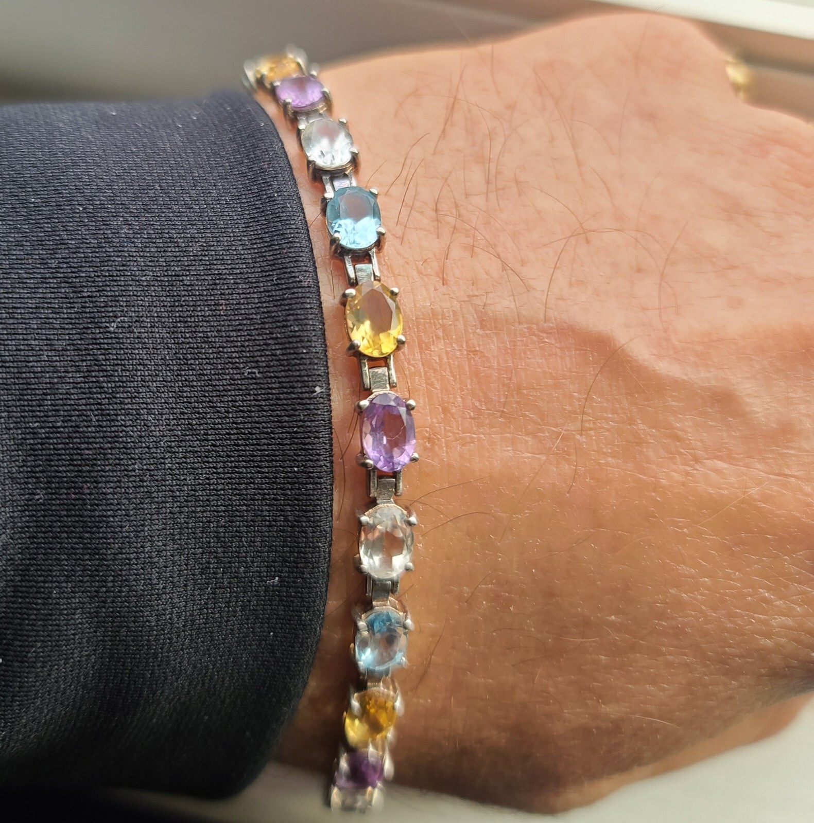 Sterling 925 Solid Silver Natural White Sapphire/… - image 18