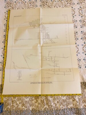 Vintage Survey Map - Underground Workings of the Azurite Mine Washington