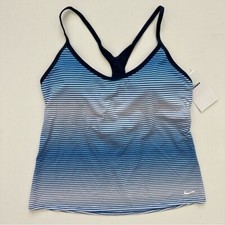 Nike Women's Racerback Tankini Top-Stripe Size M