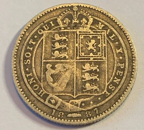 Photo of a 1887 Victoria Shilling from an eBay listing that sold on Jul 23, 2026