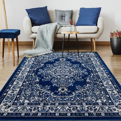 Oriental 5x7 Traditional Medallion Indoor Area Rug Siesta (Navy Blue, 5