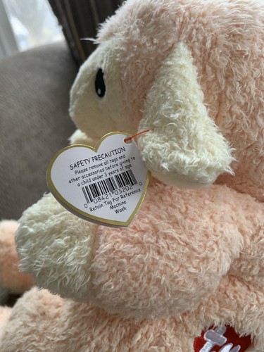 1999 Ty Baby Lamybaby Plush Stuffed Lamb Rattle 12" TYLON w/ heart tag - Picture 9 of 12