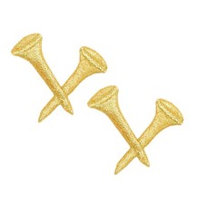 Set of 2, Gold Golf Crossed Tees, Sports - Iron on Patch