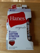 Hanes Originals Cotton Stretch Hi-Leg Panties 6 Pair Size 5/S NEW WITH TAGS