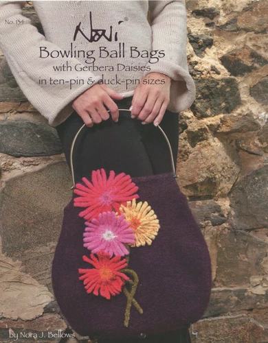 Noni Knitting Pattern 134 Bowling Ball Bag, Gerbera Daisies -Ten & Duck Pin Size