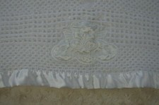 Kidgets Heaven Sent Angel Teddy Bear Baby Blanket White Silky Satin Edge Hearts