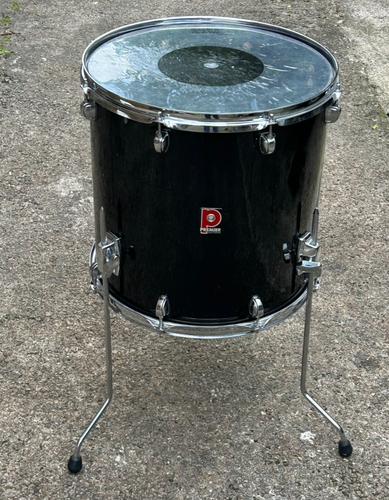 VINTAGE PREMIER 16''x 16'' Floor Tom with Legs Black Made in England - Picture 2 of 17