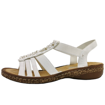 Rieker Corrales Damen Sandalette in Weiß