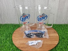 LOT 4 Items - 2 Miller Lite Plastic 32oz Ice Beer Pitchers USA Made Indianapolis