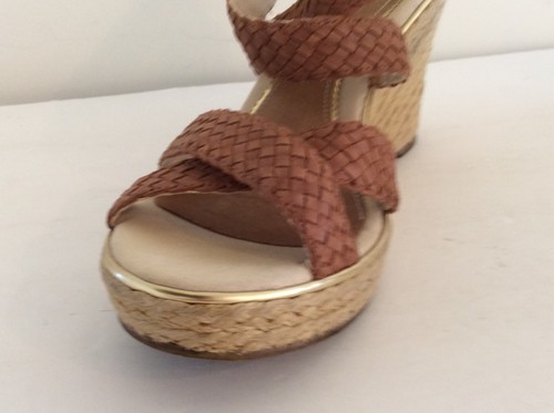 Sperry Top-Sider Tan Platform Wedges Harbordale Woven Straps Sandals 8.5 M - Picture 3 of 12