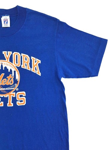 T-shirt vintage New York Mets logo 7 blu taglia M adulto punto singolo - Foto 8 di 10