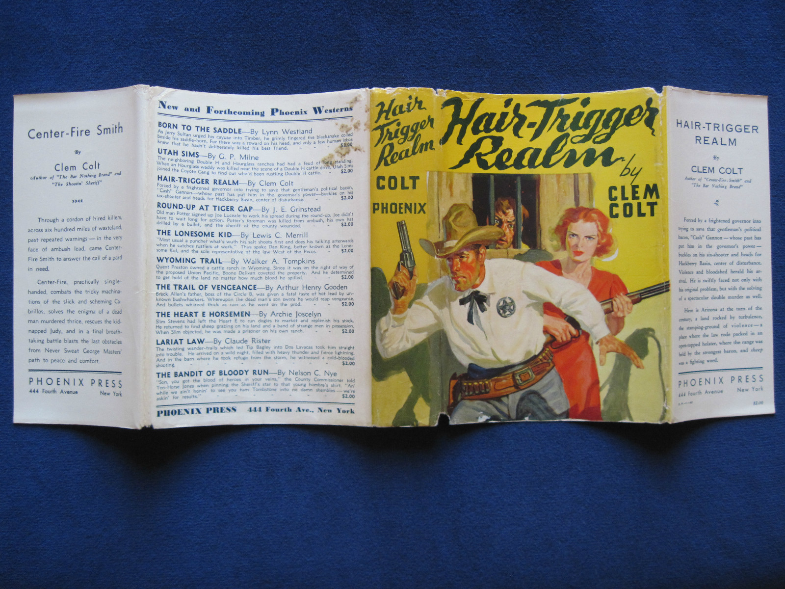 HAIR TRIGGER REALM - SIGNED & INSCRIBED by NELSON C. NYE aka CLEM COLT - 1st Ed.