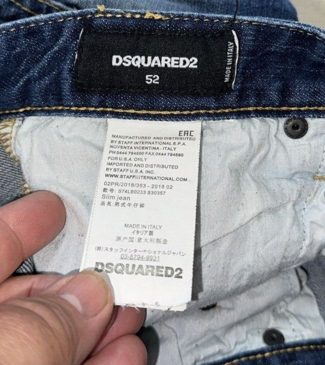 Dsquared2 ICON SLIM JEAN DISTRESSED MED WASH PAINT SPLATTER BUTTONFLY IT Sz 52 image 7
