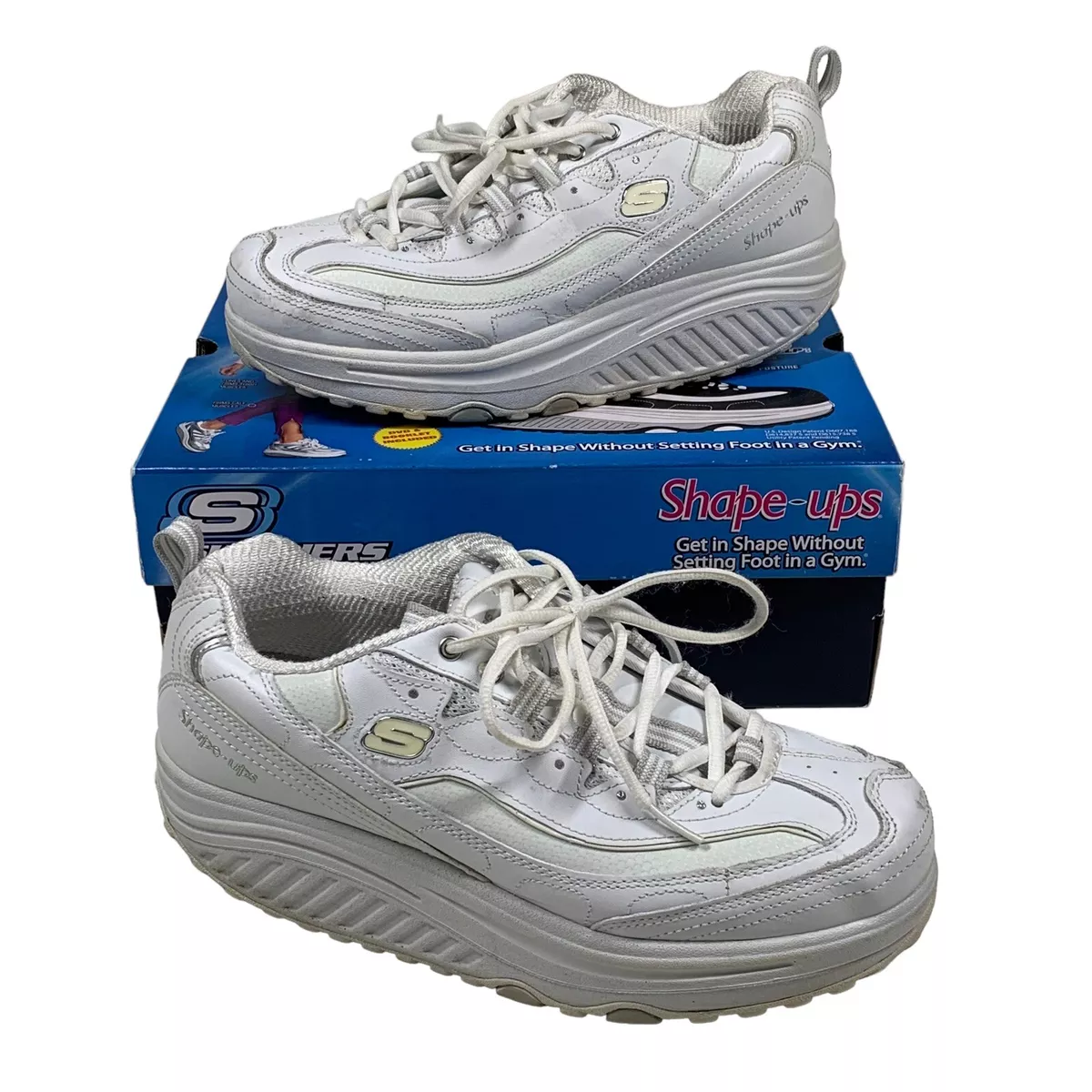 Skechers Shape Ups 11800 White Walking Toning Shoes Women Sz 8.5 Wide In Box