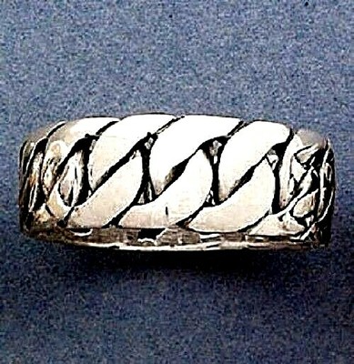 Curb Sterling Silver Ring .925 Pure Silver Sizes 8-12