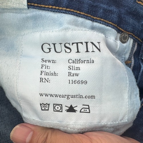 Gustin 1968 Jeans Mens 31 x 33 Blue Selvedge Cone Mills Denim 13.5oz Slim #172 - Picture 6 of 12