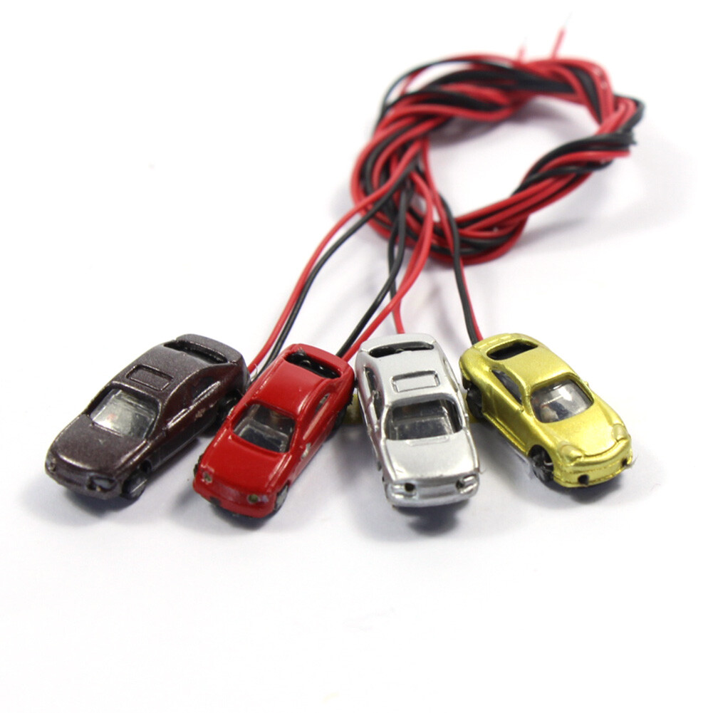 EC200 12PCS 1:200 Z Scale Model Lighted Car with 12V LED Head and Rear Lights Layout