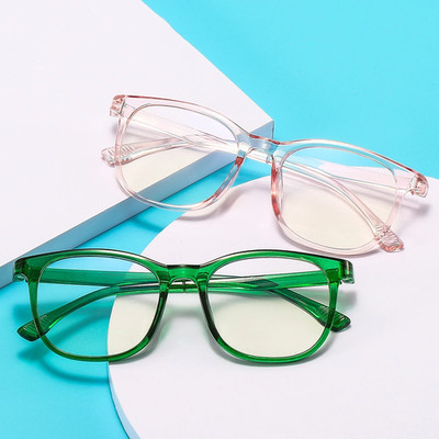 Transparent Computer Glasses Frame Women Men Anti Blue Light square Eyewear Bloc