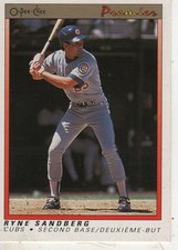 Ryne Sandberg 1991 O-Pee-Chee Premier Baseball #103 Chicago Cubs Sports Card 