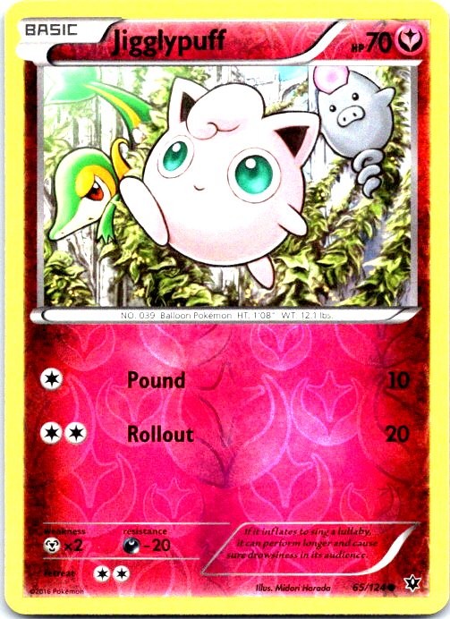 2016 POKEMON JIGGLYPUFF FATES COLLIDE 65/124 COMMON NM