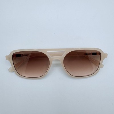 SOJOS Square Aviator Sunglasses Beige Frame Only Brown Gradient Lens SJ2202