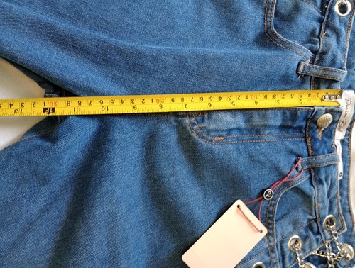 denim with light wash and straight leg, ADJUSTABLE chain jeans Nwts - Picture 9 of 9