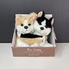 Twin Heaties Dog Plush Set Microwaveable Ceramic Bead Heat Pillow Corgi Husky