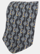 Pastime By Arrow 100% Silk Tie 3 3/4" Wide x 58" Long Gray On Black Made In USA