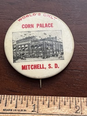 World's Only Corn Palace Mitchell S.D.Photo Pinback Button, 1.75 in Dia.