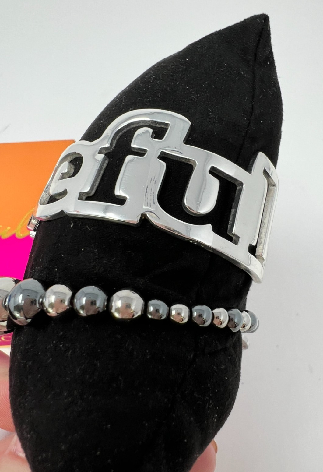 Rustic Cuff Signed Word "Grateful" Cuff Bracelet … - image 4