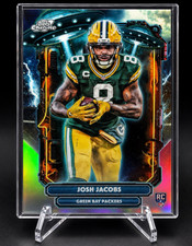 Topps 2025 Topps Cosmic Chrome Josh Jacobs Packers Rookie Card ET-11 *SP*. rookie card picture