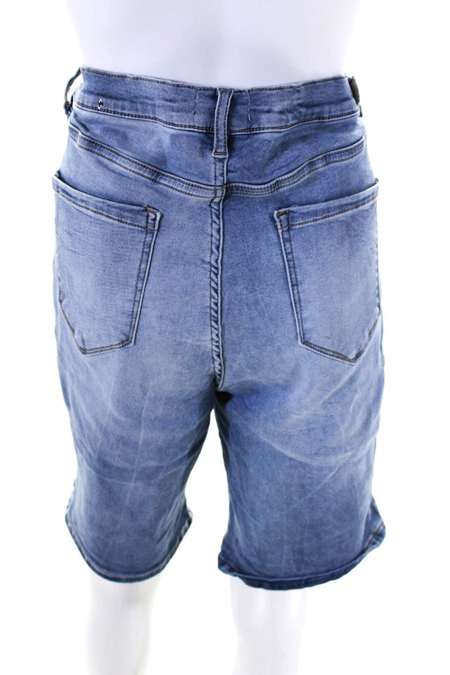 Bermudas Nicole Miller para mujer de algodón de tiro alto Soho azul talla 14 Foto 3 de 4