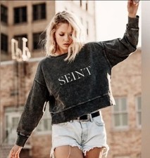 Seint Mineral Wash Oversized Stonewash Crewneck Sweatshirt XL