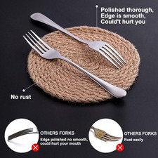 Dinner Silverware Forks, 16 Piece Top Food Grade Stainless Steel Kitchen Utensil