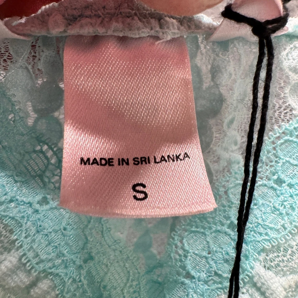 Victoria's Secret Angels Cami 女式小号蓝色花卉花边装饰娃娃新品 — 第 4/4 张图片
