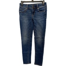 American Eagle Outfitters Womens Blue Denim Jeans Size 00 Regular Skinny Leg